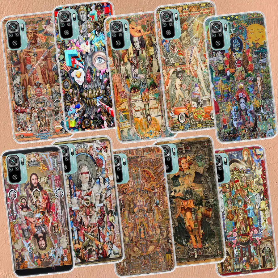 Complex picture digital collage Phone Case For Xiaomi Poco X3 F6 X4 F4 GT M3 M4 M5 M5S X5 X6 Pro 5G F5 F3 F2 F1 Mi Note 10 Lite