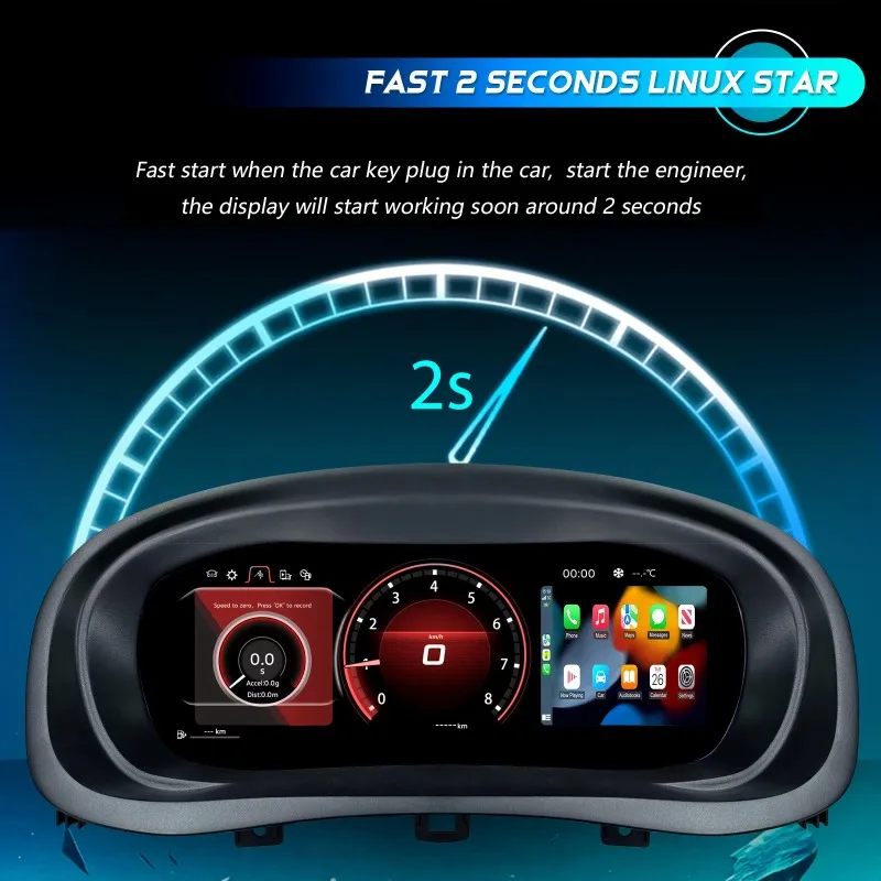 10.25' 'inch LCD Digital Cluster for VW Polo 2001-2009 Years Dashboard Digital Cluster Support Carplay Instrument Panel Cockpit