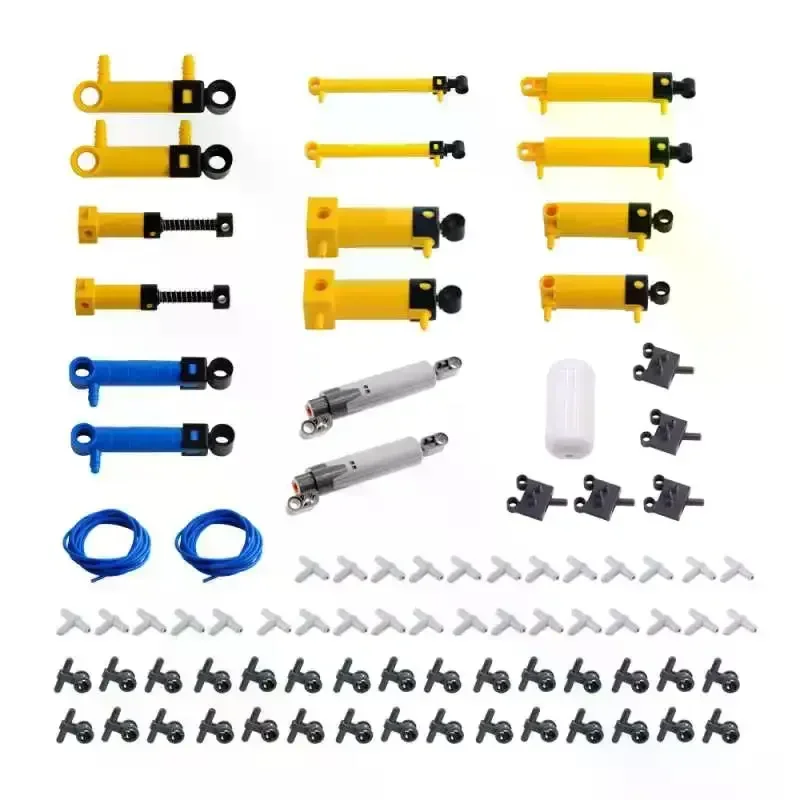 MOC Pneumatische kits Technische onderdelen Cilinders Luchtpomp Duwstangschakelaar Zuiger Luchtleiding Luchtbouwstenen 47225 19478 4697 8800