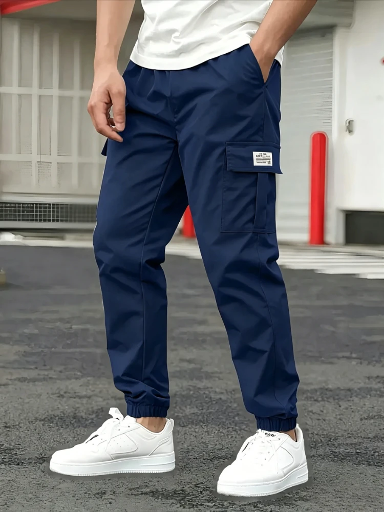 

Summer Men's Cargo Pants Work Sweatpants Outdoor Bunched Long Trousers Casual Autumn Multi-Pocket Durable Workwear Male Trousers