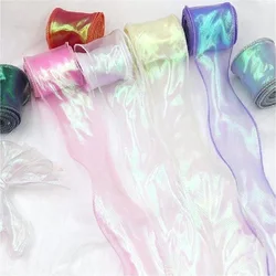 (10 Yards/pack) 6cm Colorful Fish Tail Yarn Organza Ribbon Packaging Gift Box Lolita Hair Accessories Lamp Home Decoration Lace