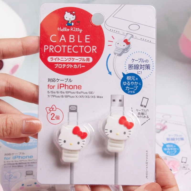 

Japanese hello kitty my melody mobile phone data cable cord organizer anti-folding and anti-breaking silicone protective cover