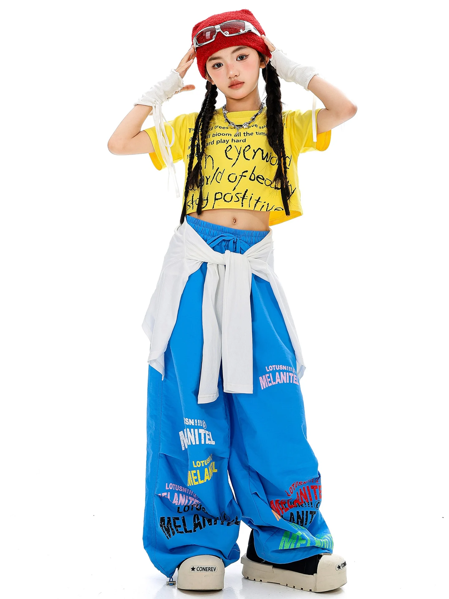 Dopamine Girls Hiphop Group Jazz Dance Performance Clothes Loose Short Sleeve Top Pants Street Dance Costumes Wear DQL11201