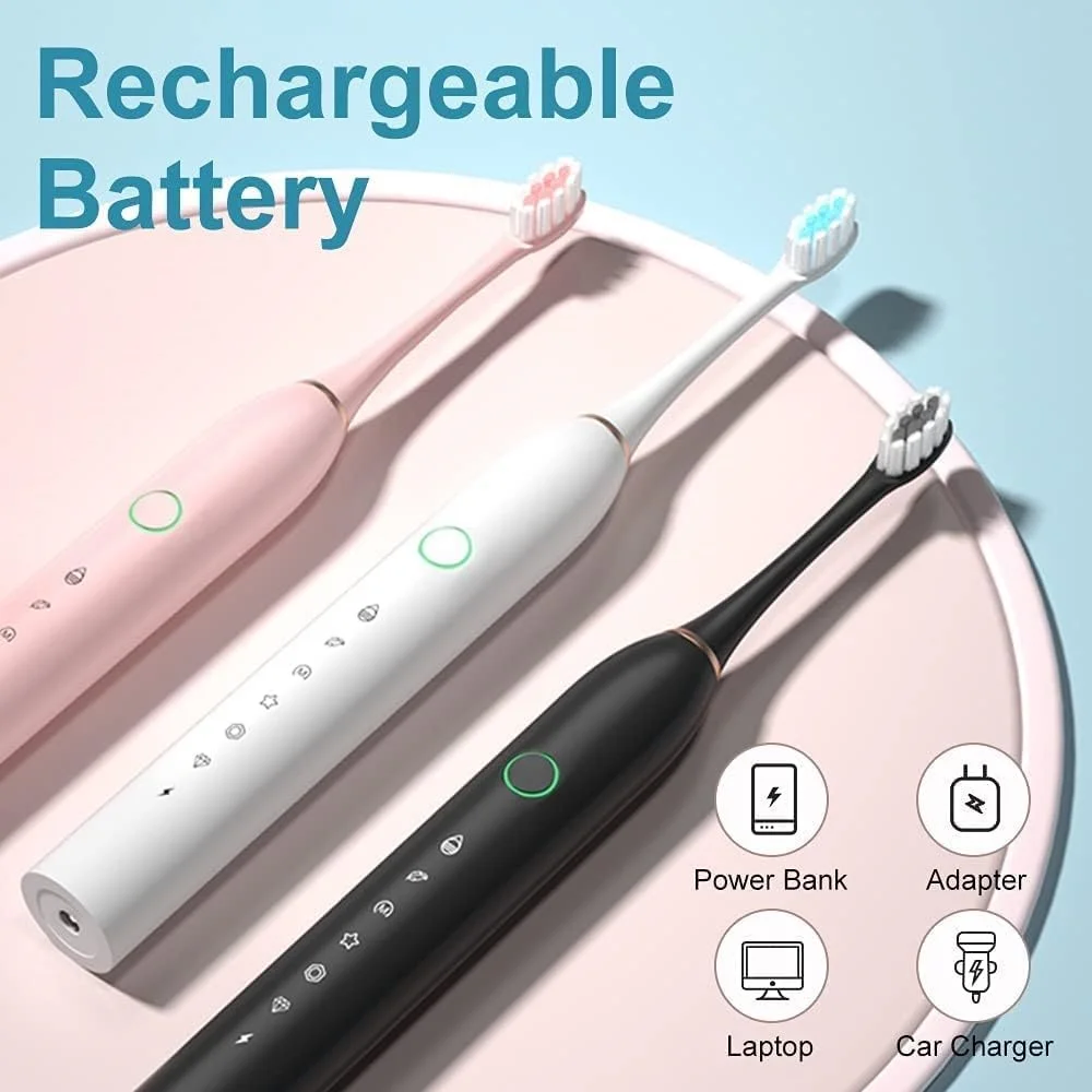 6 Clean Modes Sonic Electric Toothbrush USB Rechargeable Massage Relax Tooth Brush Adult Washable Teeth Whitening Cleaning Brush