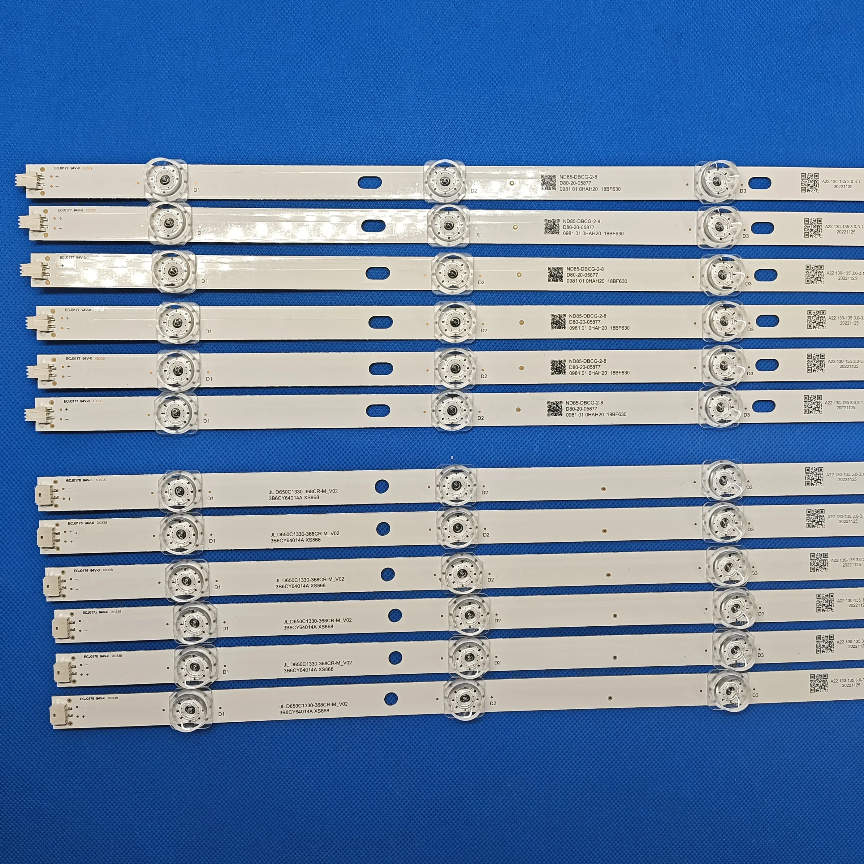 12PCS/set led backlight strip for JL.D650C1330-368CL/R-M_V02 L65M5-EC L65M5-ES L65M5-RK HRS_XM65T65L_6X12_MCPCS