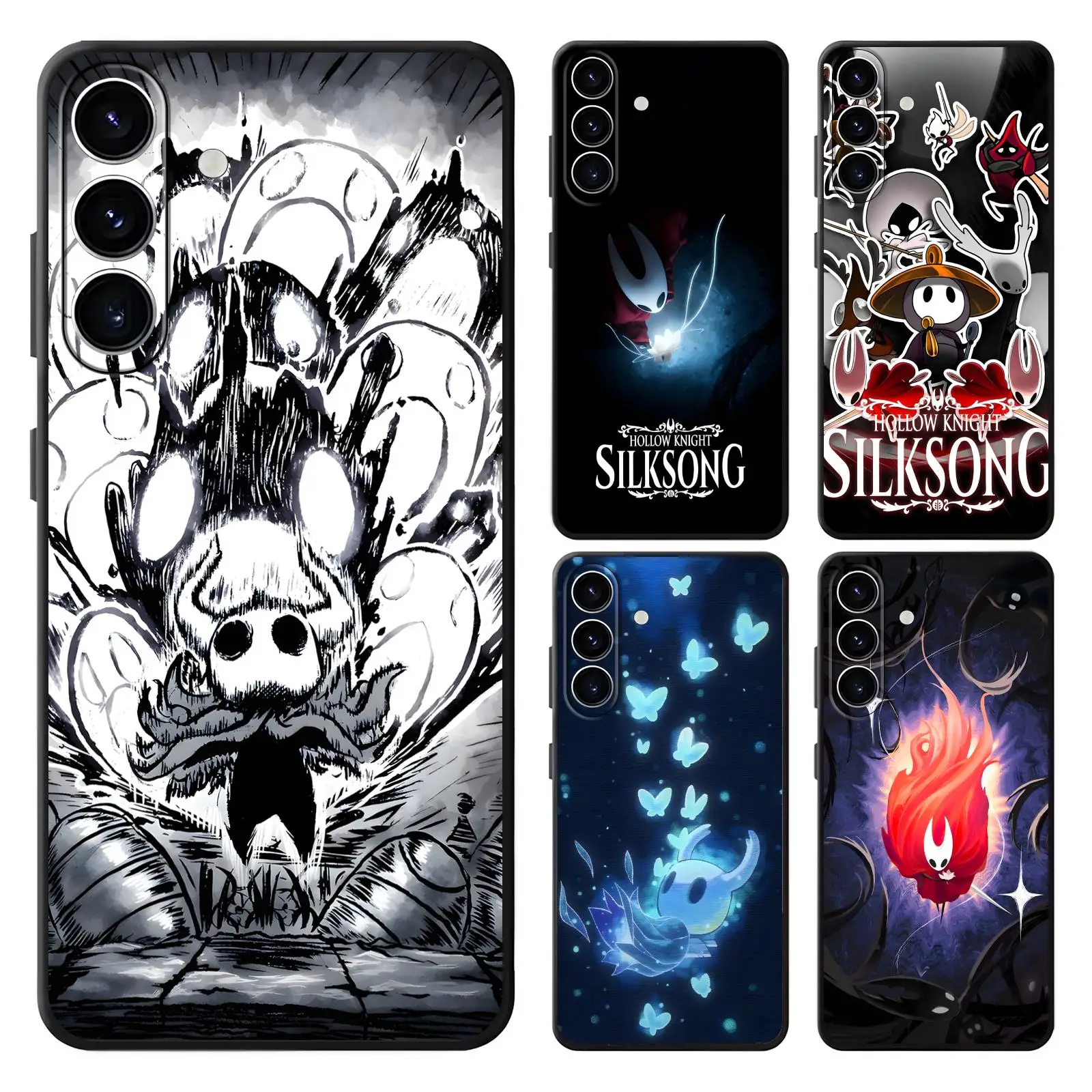 Phone Case For Samsung A57 A56 A37 A27 A17 A36 A26 A55 A35 Anti-Drop Soft Black Case Hollow Knight Silksong