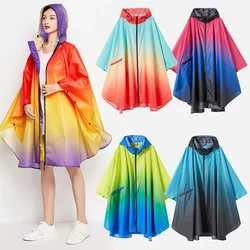 Big Size Women Gradient Color Raincoat Lightweight Rain Coat Poncho Ladies Waterproof Cloak Raincoats Adults Colorful Rainwear