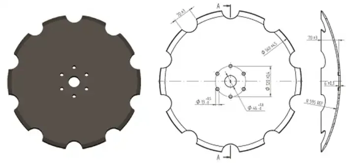 Tractor Mounted Harrow Disc Blades for Farm Equipment, Boron Steel Tillage Parts for Cultivator and Soil Preparation