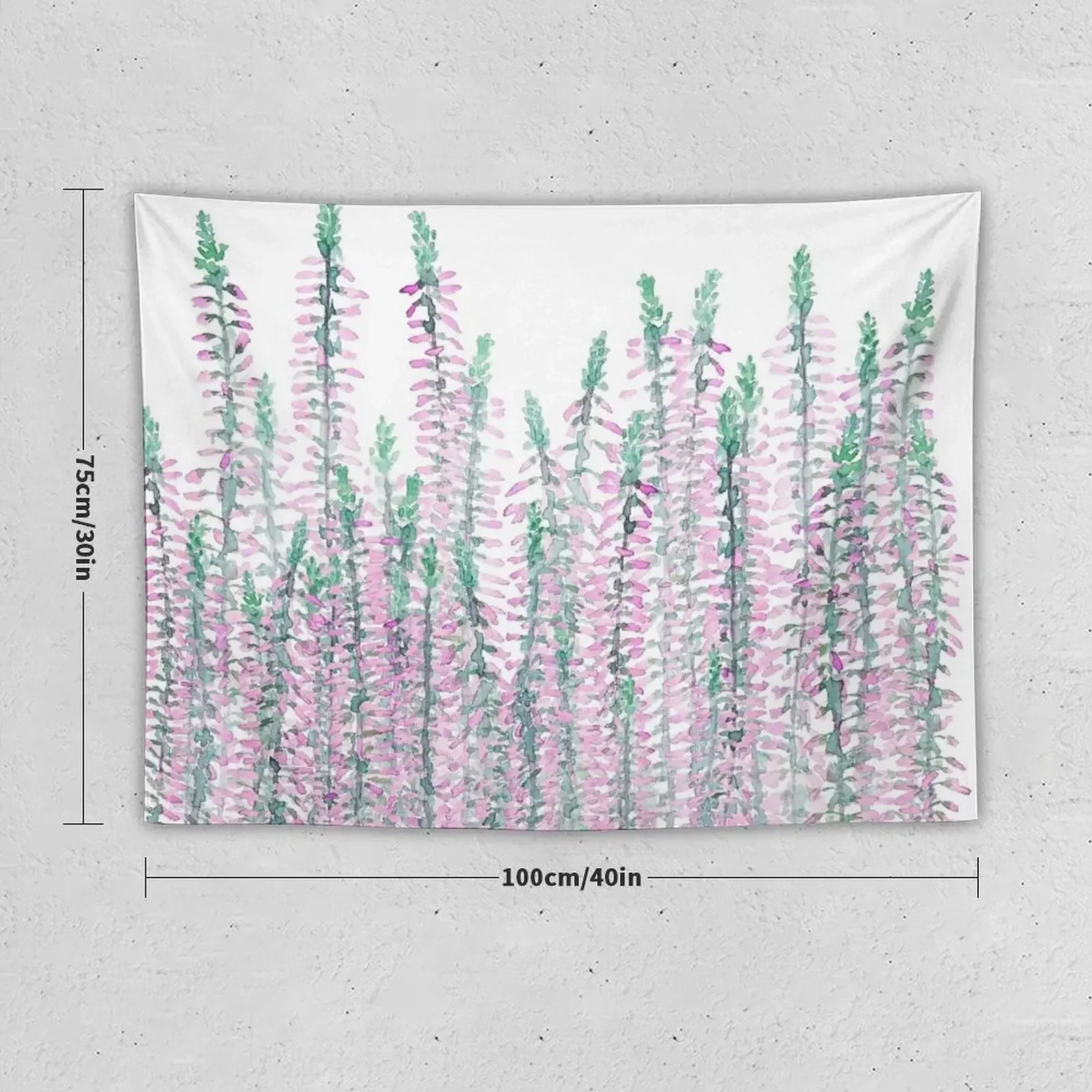 Purple Heather Calluna watercolor painting Tapestry Wall Decoration Decoration Aesthetic Anime Decor Tapestry