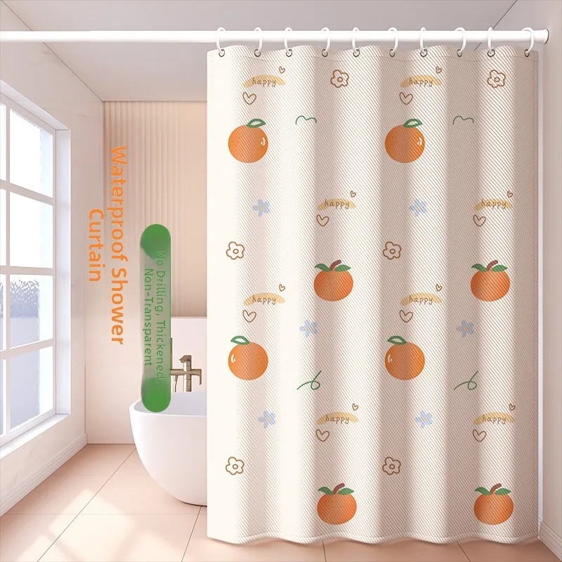 

Водонепроницаемый комплект шторок для душа в ванную комнату, утолщенная шторка-перегородка с защитой от плесени, не требующая сверления, для ванной комнаты