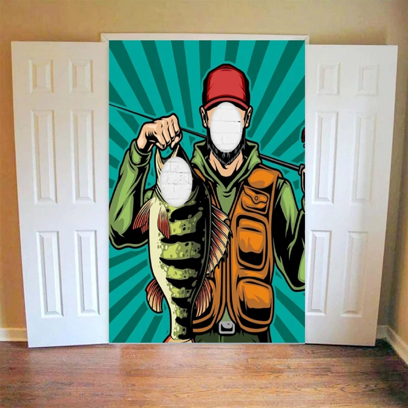 Fisherman Photography Backdrop Party Pretend Play Game Props Gone Fishing Fisher Fish Birthday Background Wall Home Decor Banner