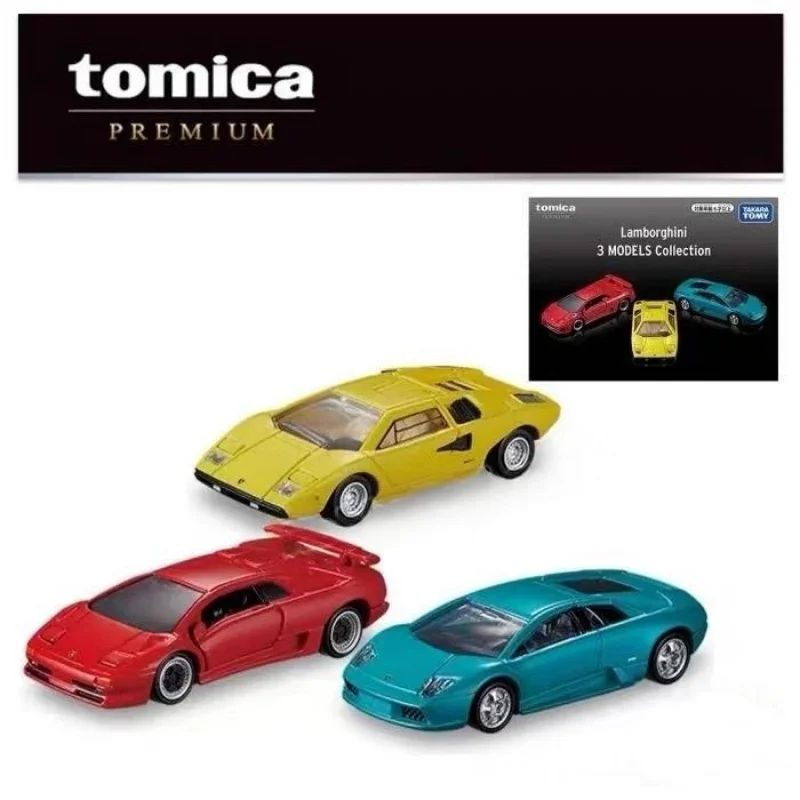 New Tomica Premium Lamborghini 3 Models Diecast Alloy Car Model Set Countach Diablo Display For Collection Enthusiast