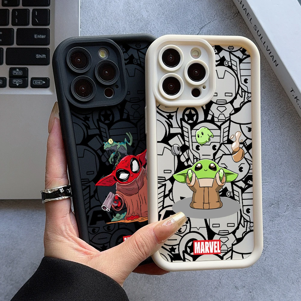 Cute Yoda Deadpool Phone Case for Oppo A78 A58 A57 A54 A38 Reno 12 11 10 8 7 T Z F Pro Plus 4G 5G Soft Shockproof Cover Funda