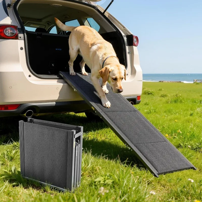 Pet car ladder alloy four-fold storage car pet ladder anti-skid super long
