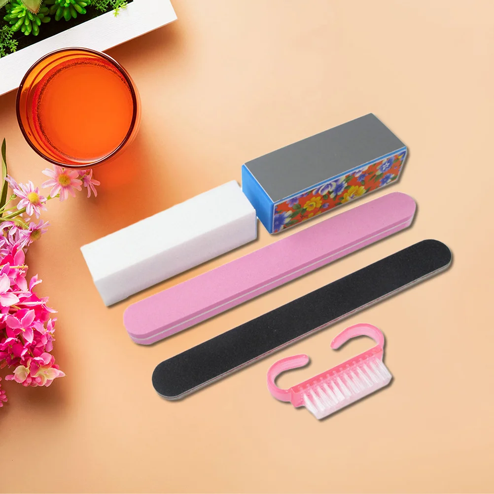 

5Pcs Nail Manicure Tools Set Sandpaper Sponge Professional Nail Files Buffer for Natural False Acrylic Nails Polish Kit