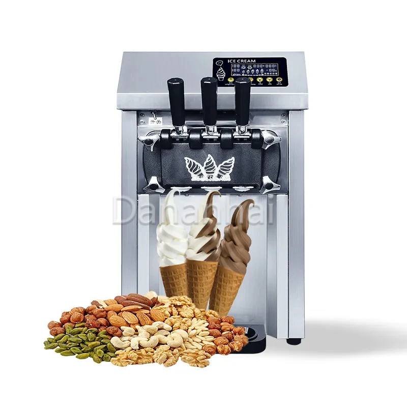 New Desktop Small Soft Ice Cream Machine With Three Flavors Of Frozen Yogurt Machine