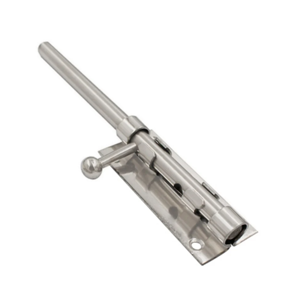 Chrome Door Lock 6in 8in Door Slide Bolt Heavy duty Sliding Lock Brushed Nickel Finish DIY Latch Lock Installation Door Security