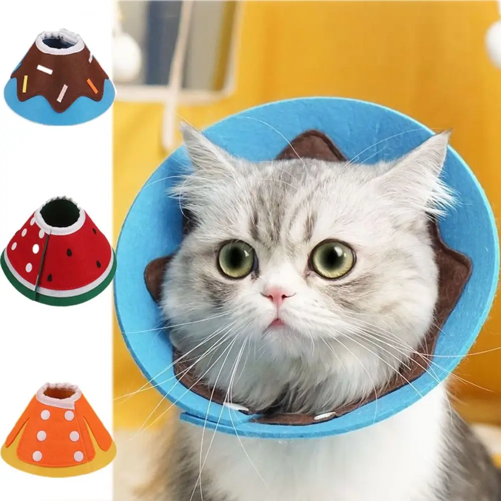 

Fruit Pattern Soft Elizabethan Collars Anti-bite Adjustable Cat Cones Felt Anti-lick Pet Supplies Nail Trim