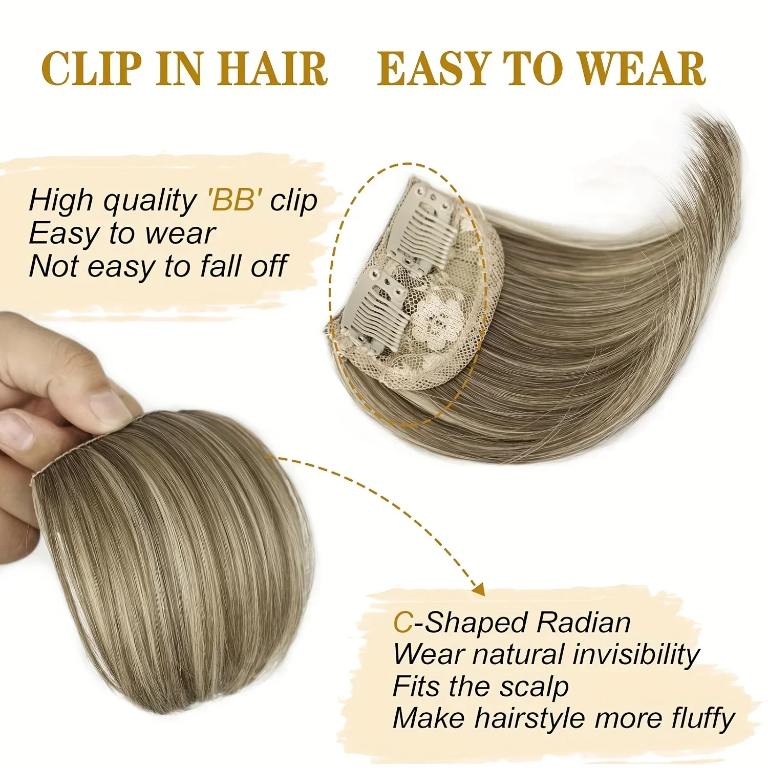 أغطية شعر صناعية باللون البني الداكن للنساء ذوات البشرة السمراء - 4 قطع من وصلات الشعر المموجة سهلة المشبك ومقاومة للحرارة والارتداء اليومي وحجم الشعر #5