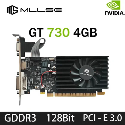 Tarjeta gráfica MLLSE NVIDIA GeForce GT 730 4GB GDDR3 HDMI DP VGA PCl Express 3.0 X16