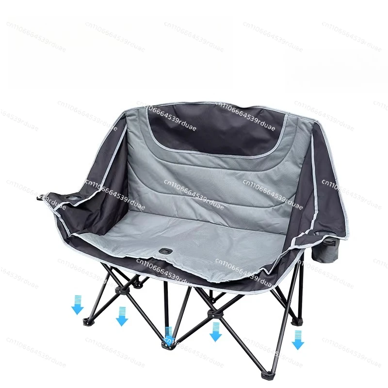 

Double Quick Open Portable Folding Outdoor Camping Couple Double Chair with Padded Backrest Sofa Chair