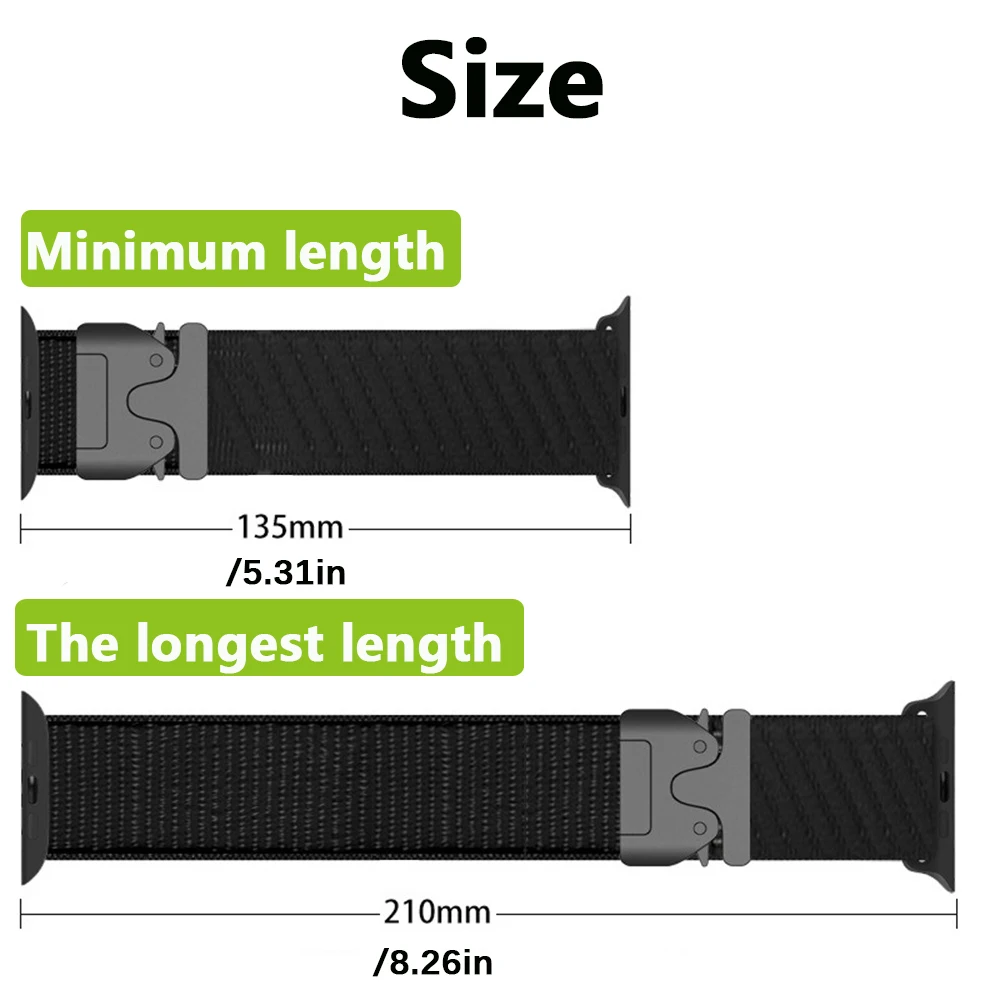 Suitable for Apple Watch 38 40 41mm Nylon Loop Strap Parachute Buckle Diagonal IWatch 1-10 Series Sports Wristband 42 44 45 49mm