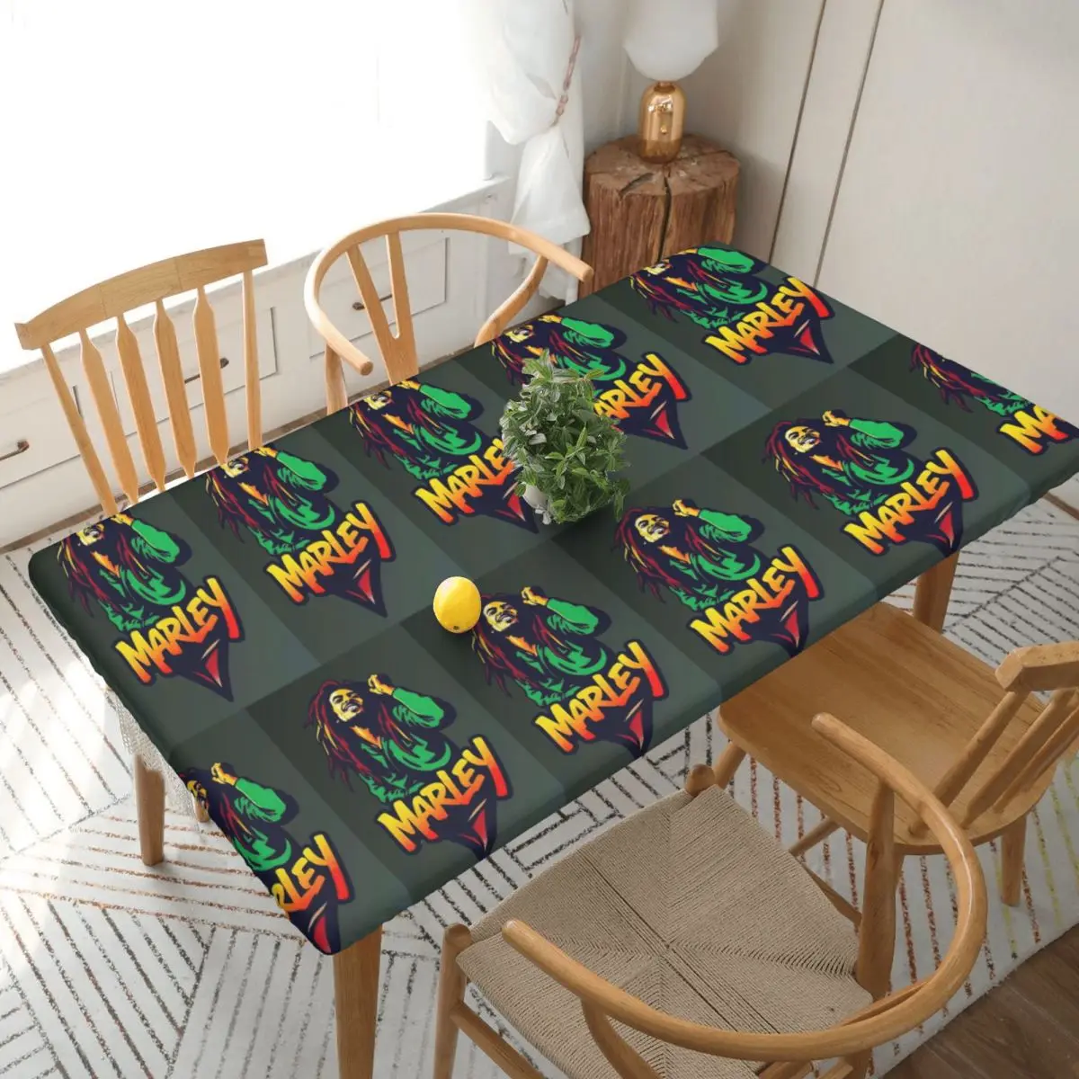 Bob Marley Reggae Customized Rectangular Tablecloth Waterproof Table Cover for Festival Party Decorations Table Cloth