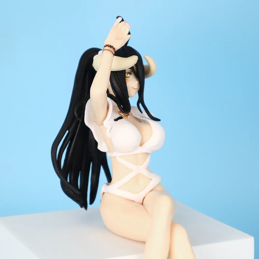 16cm Overlord Albedo pozycja siedząca Anime dziewczyna rysunek Model Gk statua chłopcy kolekcja dekoracja stołu ozdoba zabawki prezenty