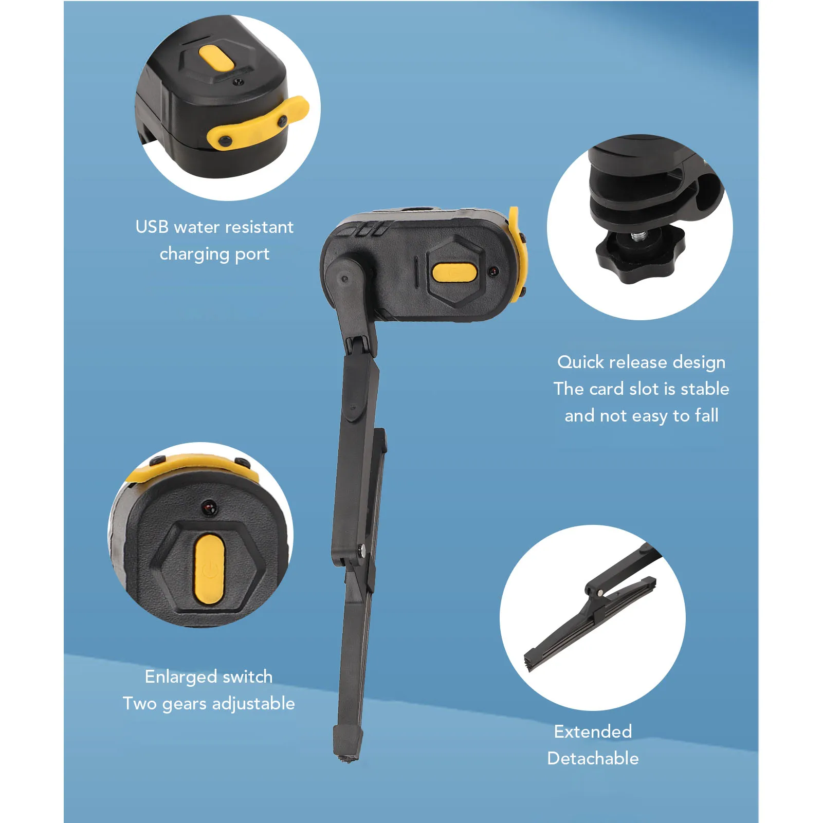 دراجة نارية ممسحة زجاج أمامي مقاومة للماء 2 سرعة 170 درجة مسح قابلة للشحن ممسحة الزجاج الأمامي للدراجة الكهربائية #4