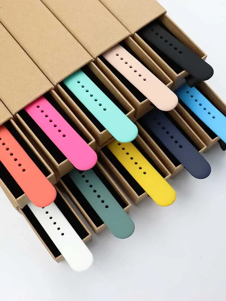 Silicone Band For Apple Watch strap 44mm 45mm 40mm 41mm 42-38mm 45 mm sport bracelet iwatch series 8 7 6 5 4 3 SE 9 Ultra 2 49mm