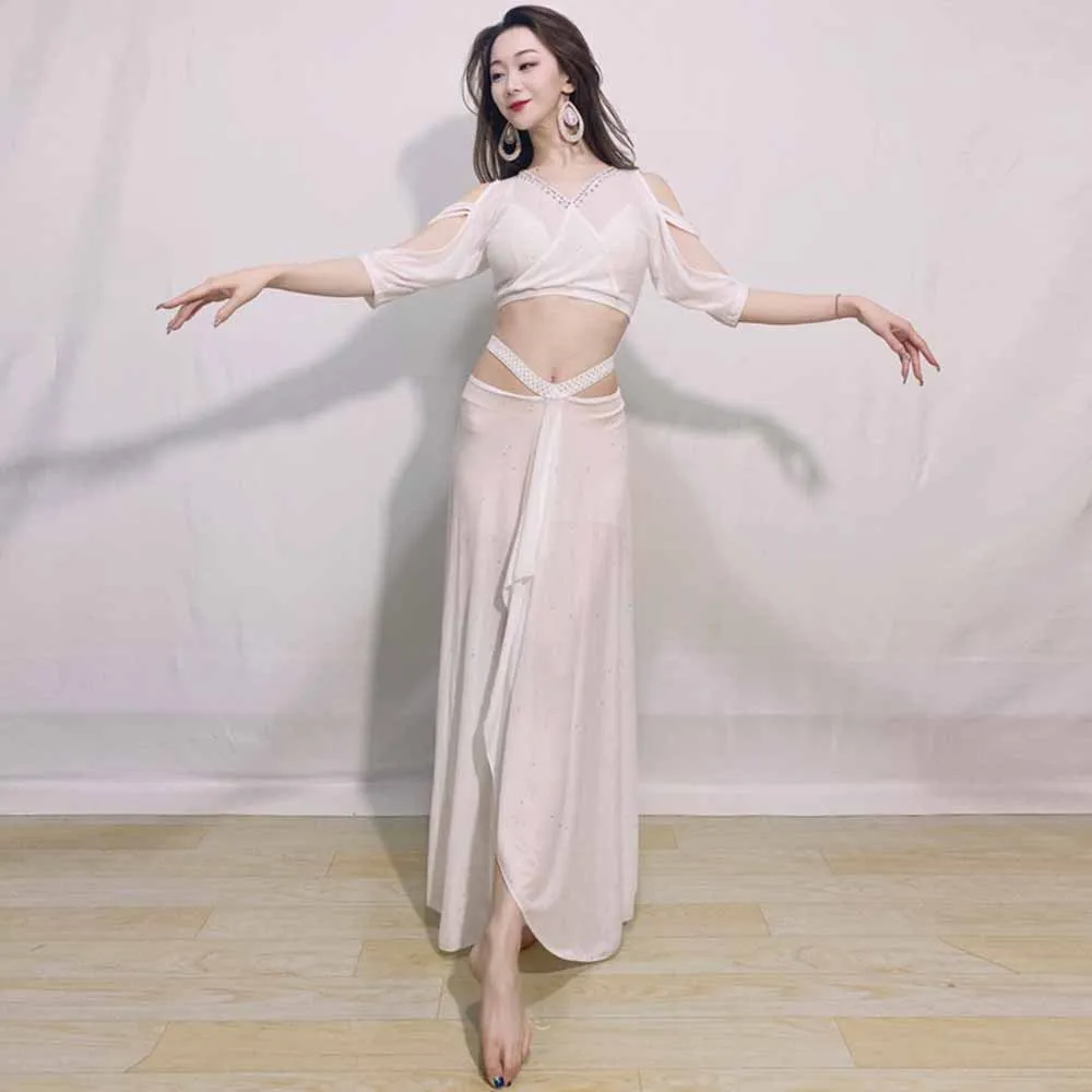 Sexy Hot Drill Suit Belly Dance 2022 Summer And Autumn New Style Training Clothes Show Thin Oriental Dance Performance Clothes