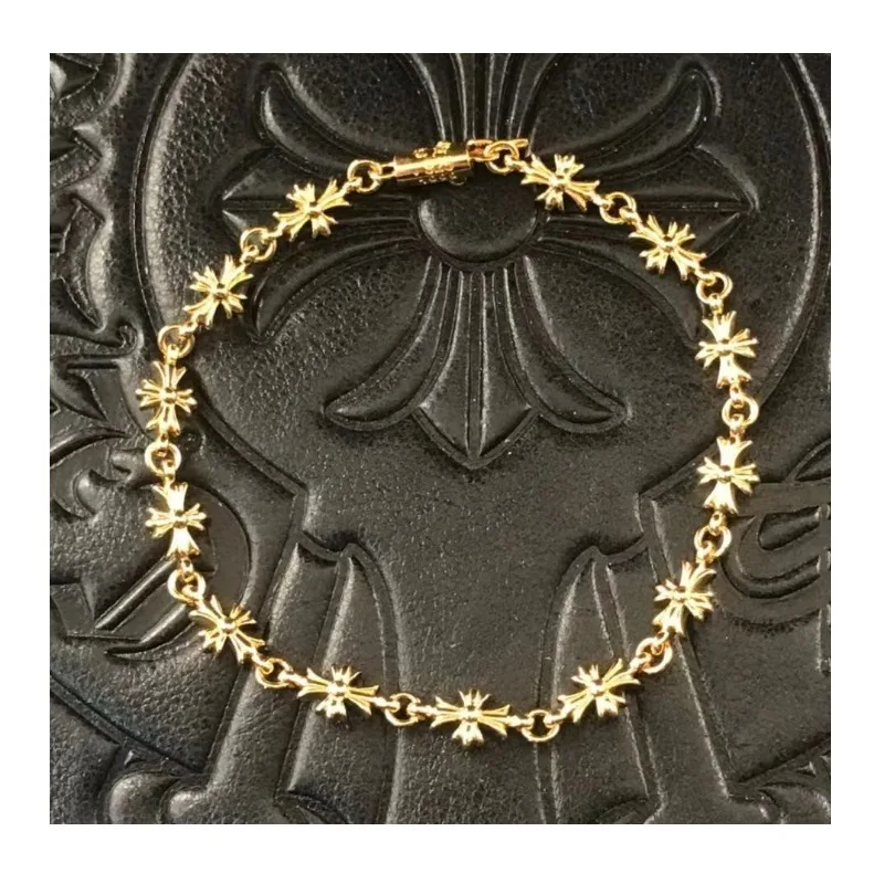 

Chaoxuan Bracelet with Diamonds, Thin Cross Flower for Men and Women with Diamonds, Old Retro Hip-hop Buckle Insert