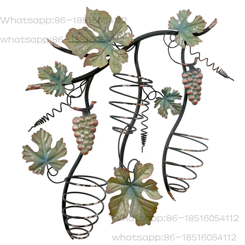 Creative restaurant wall hanging red wine rack light luxury iron wall decoration personalized industrial style retro background