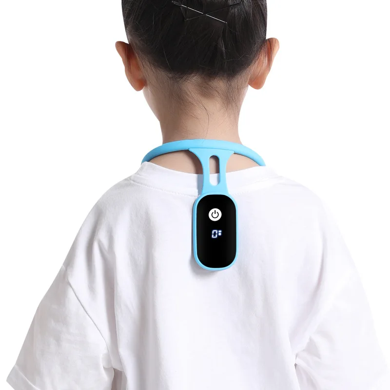 

Children's intelligent posture correction elf vibration reminder hunchback correction belt hanging neck LCD display induction