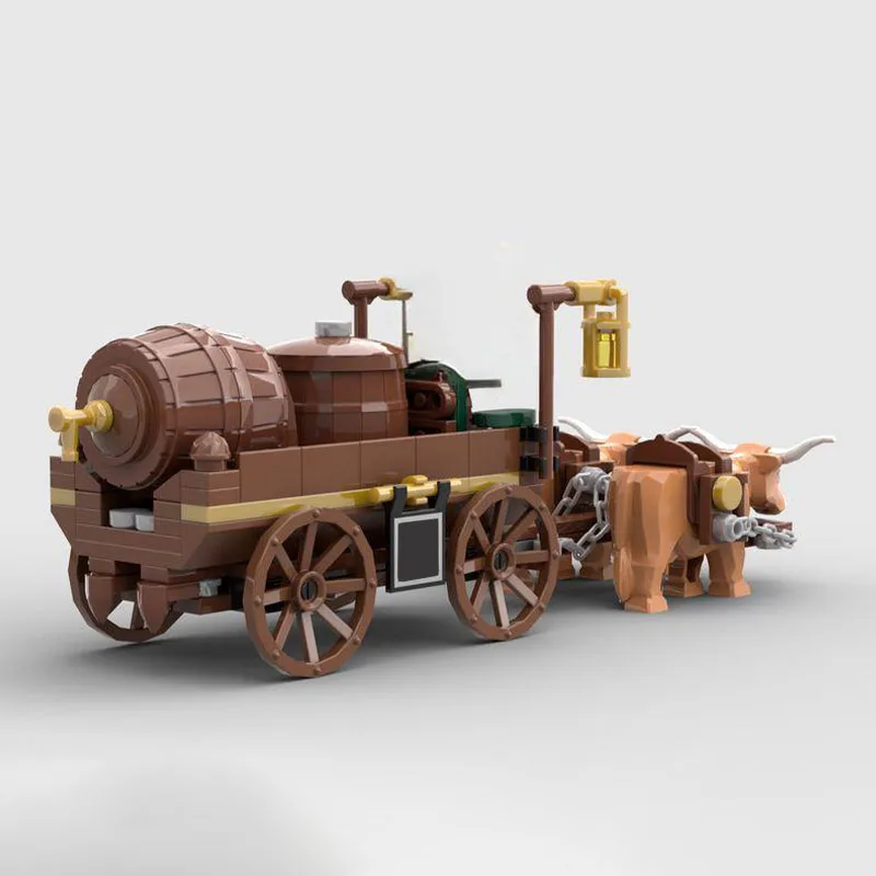 182PCS Medieval Wine Merchant's Carriage Detailed Moc Diy Education Building Blocks Birthday Toys Gift for History Enthusiasts