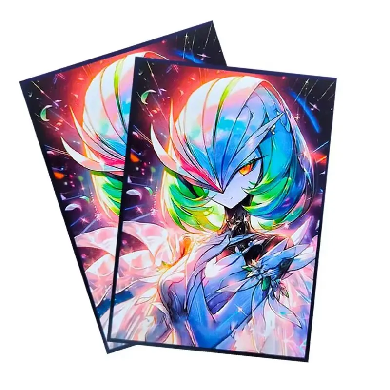 50PCS 66x91mm Trading Cards Protector Holographic Animation PTCG Card Sleeves TCG Shield Laser Card Deck Cover Standard Size