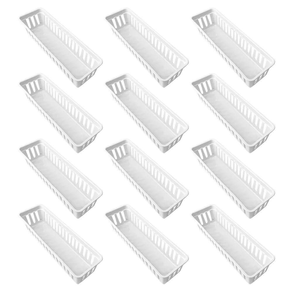 

12Pcs Stylish Ventilated Plastic Desk Organizer Basket for Pencils Crayons Markers Stationery School Office Home Desktop Storage