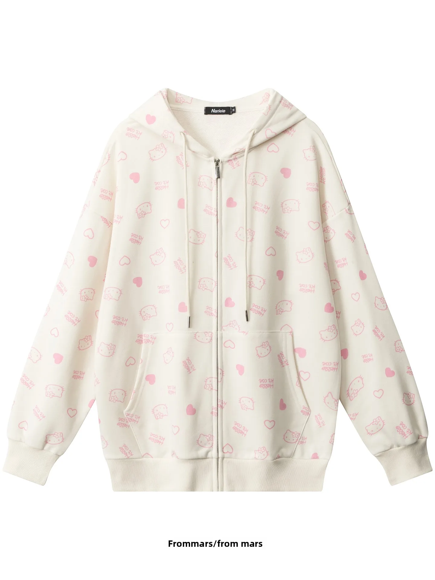 

Свободная женская толстовка на молнии с длинными рукавами из смесового полиэстера и хлопка, зимняя коллекция от бренда