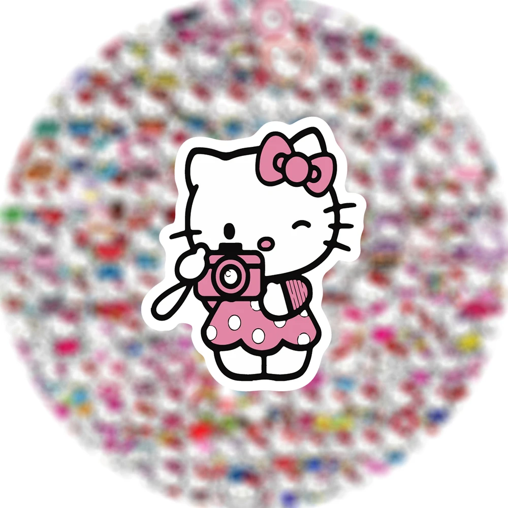 50/100/200pcs Kawaii Sanrio Hello Kitty Stickers  Anime Decals DIY Guitar Case Laptop Cute Graffiti Kids Cartoon Sticker Gift