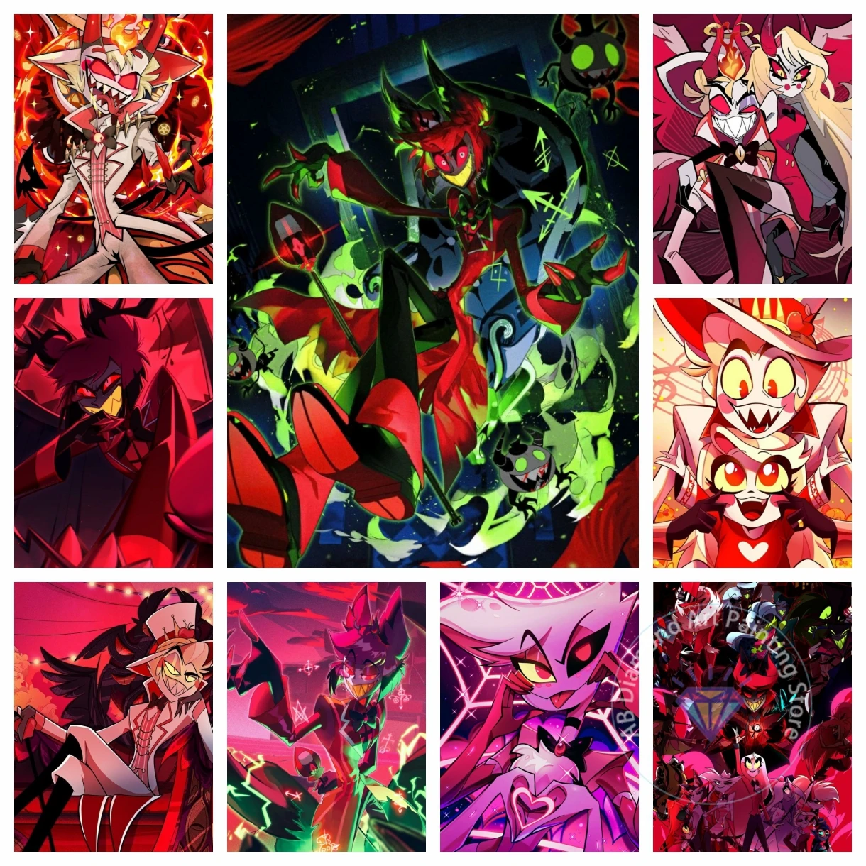 H-Hazbin-Hotel-Alastor-Angel-Dust-Vaggie Diamond Painting Kit DIY Cross Stitch Handmade Art Gift Crafts Home Decor Children Gift