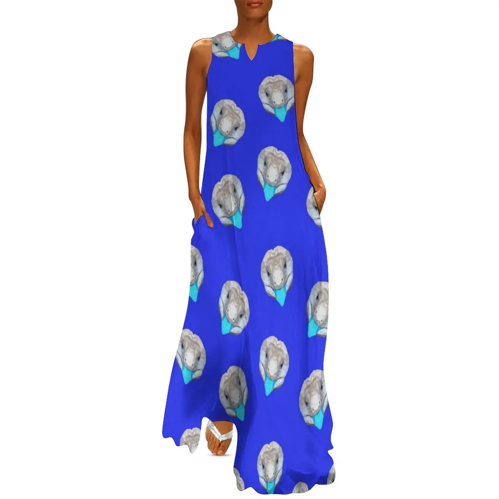 

Blue-Tongued Skink Blue Dress Long Dress Beachwear beach dresses dress for women