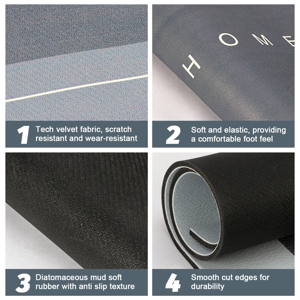 Easy Clean Blue 60x40cm Rectangle Super Absorbent Bathroom Rug Quick Drying Non Slip Durable Living Room Bath Mat Kitchen