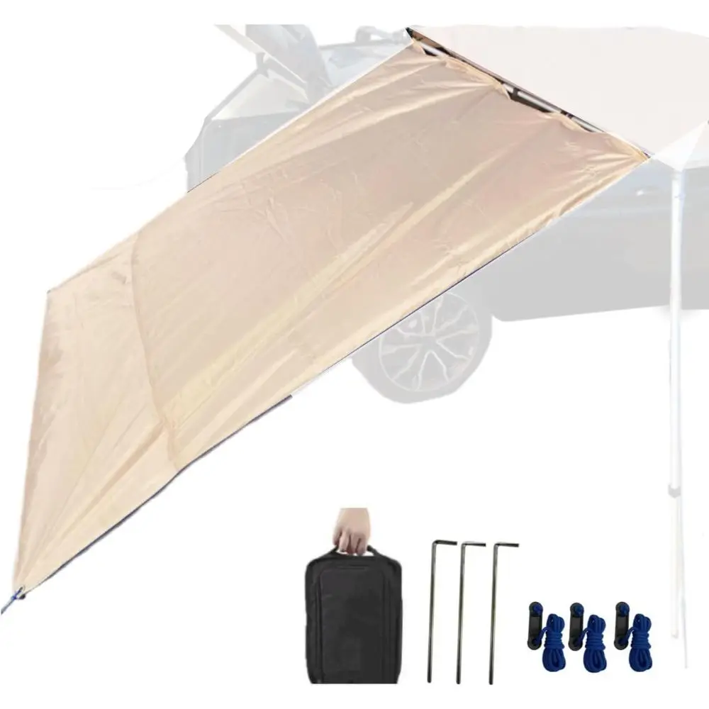 Car Awning Side Wall, Sun Shade, Windbreak & Privacy Extension, Overland Accessories (Khaki, 6.5x6.5)