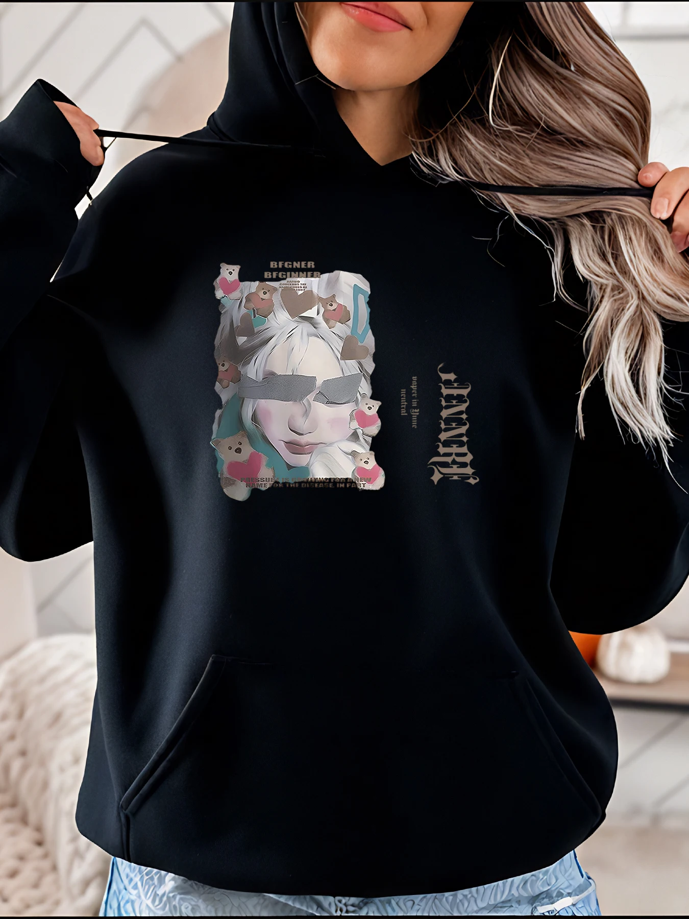 

Женская толстовка Harriet с принтом и графическим рисунком, повседневная модная осенне-зимняя одежда 280