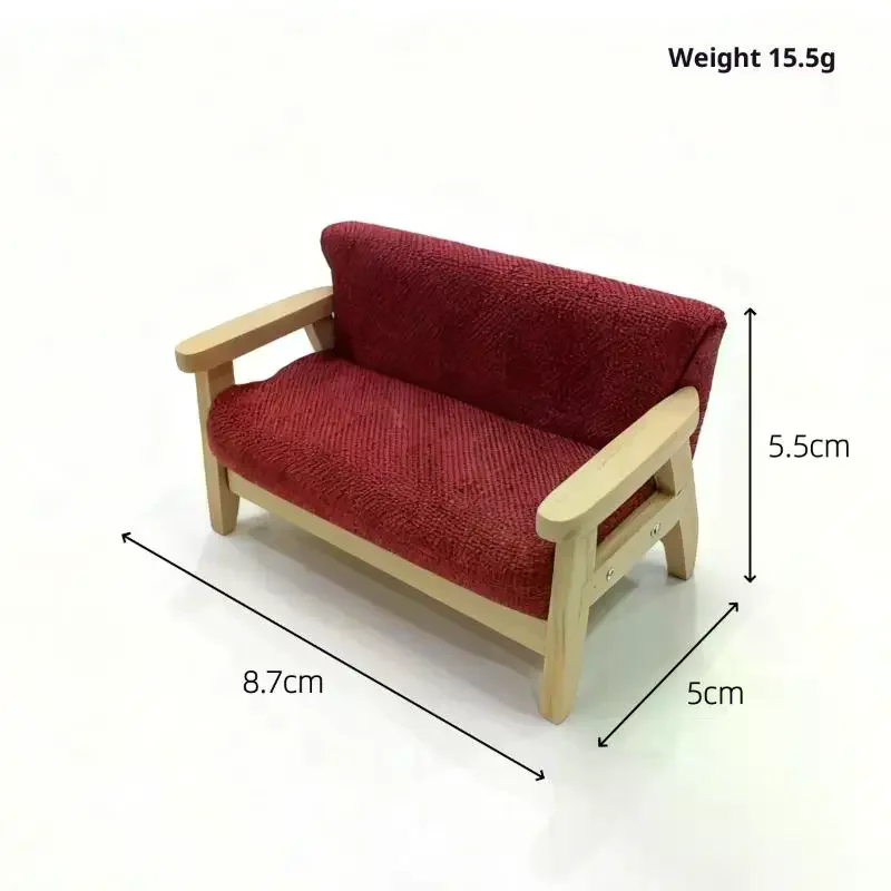 1 Pezzo Sedia in Miniatura per Soggiorno, Mobili per Casa delle Bambole in Scala 1:12, Divano Doppio in Legno, Gioco di Ruolo per Bambini, Decorazione per Casa delle Bambole