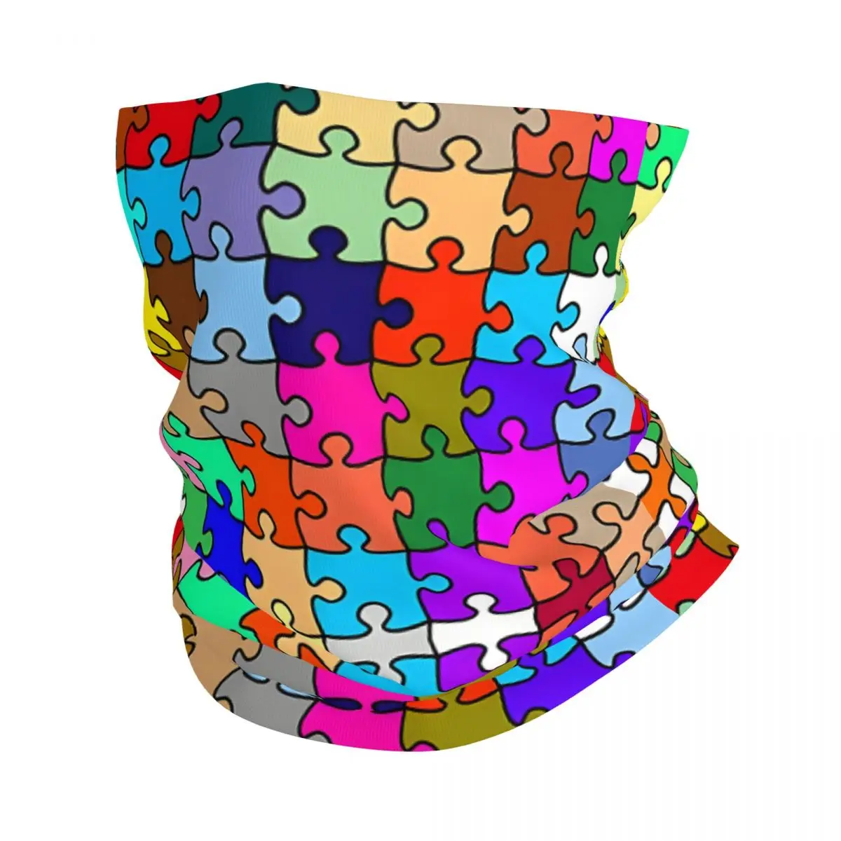 Jigsaw Colorful Jigsaw Puzzle - Jigsaw Puzzle Bath Mat Headband Neck Cycling Tube Scarf Bandana Gaiter All Seasons Unisex