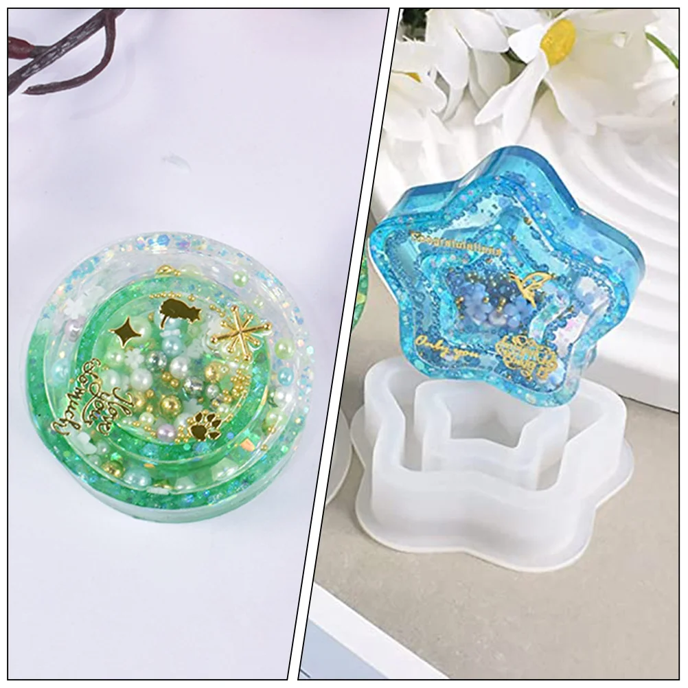 

8Pcs Flowing Sand Silicone Molds DIY Keychain Creative Epoxy Resin Pendant Making Molds for Crafting Keychain Mold