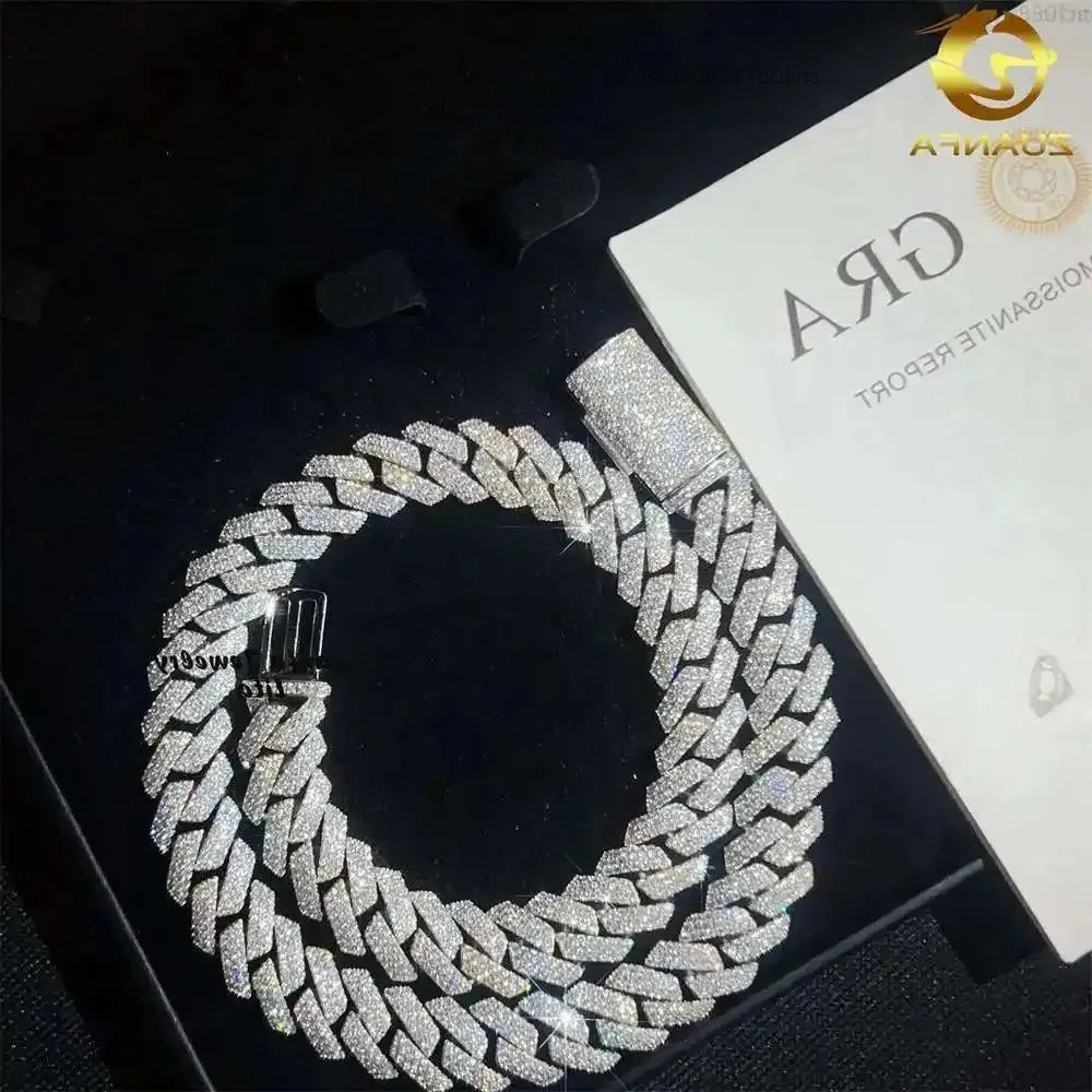 

Sale Low Price Solid Heavy Hip Hop 14mm 925 Silver Moissanite Miami Cuban Link Chain