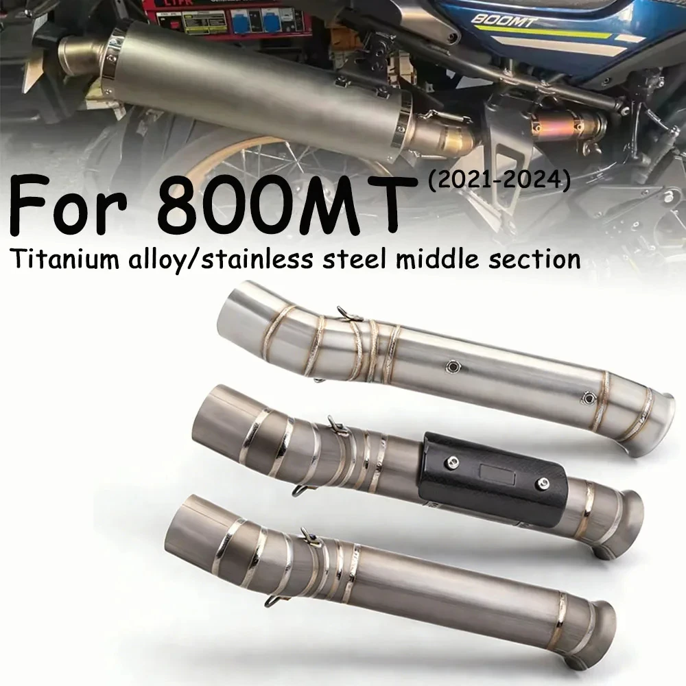 

Motorcycle Exhaust Slip On Escape Moto Titanium alloy Middle Tube Link Pipe For CFMOTO 800MT 800 mt CF800-5A 2021 2022