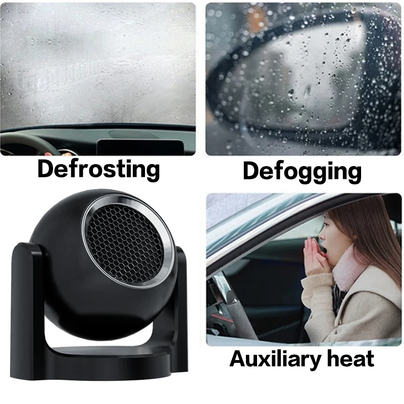 Car Heater Portable Electric Heating Fan  12V 360 Degree Adjustable Car Glass Defogger Defroster Winter Car Heater Accessories